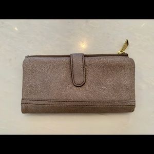 FOSSIL ERIN METALLIC CLUTCH WALLET NWT